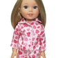 American Fashion World Pink Heart Pajamas for 14-Inch Dolls | Premium Quality & Trendy Design | Dolls Clothes | Outfit Fashions for Dolls for Popular