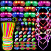 MIBOTE 269Pcs Led Light Up Toys Party Favors Glow in the Dark Party Supplies for Kid/Adults with Light Up Glasses,Headband,Rings,Bracelets,100 Glow