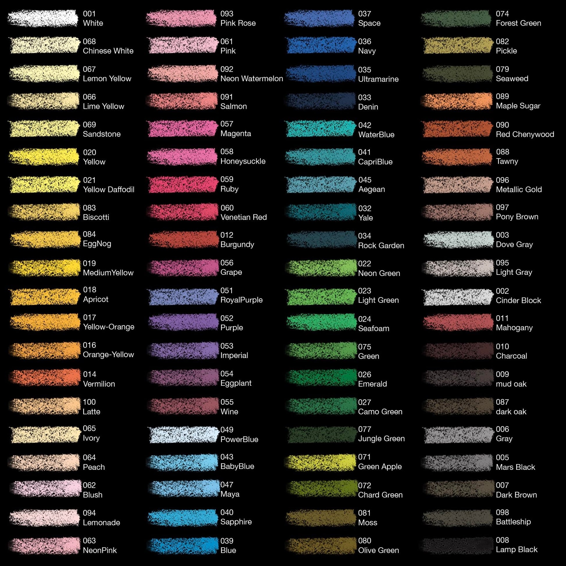 COLOUR BLOCK Soft Pastels for Artists - 80 Colors Square Chalk Soft Pastels Art Set in CARBON Box - Vibrant Pigments Art Kit for Painting, Drawing