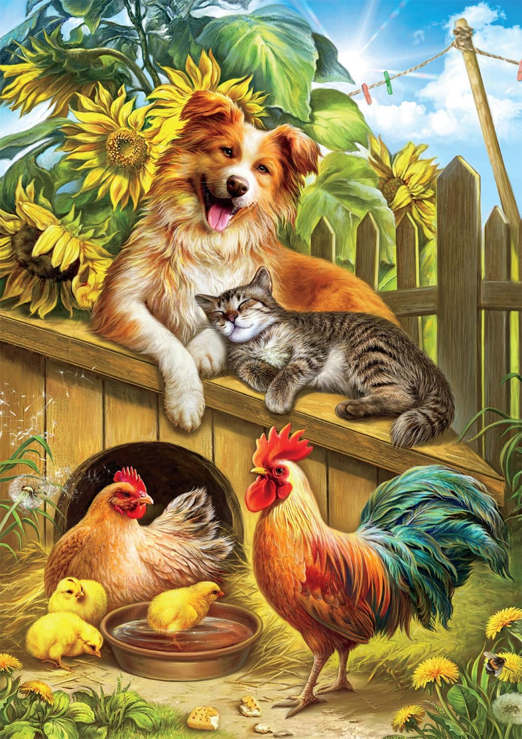 Buffalo Games - Nadia Strelkina - Summer Farm Friends - 500 Piece Jigsaw Puzzle for Adults -Challenging Puzzle Perfect for Game Nights - Finished Size