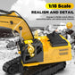 1:18 Metal RC Excavator Toy for Kids | 11-Channel Remote Control Construction Vehicle with Water Spray, Lights & Sounds, Dual 100-Min Batteries, 2026