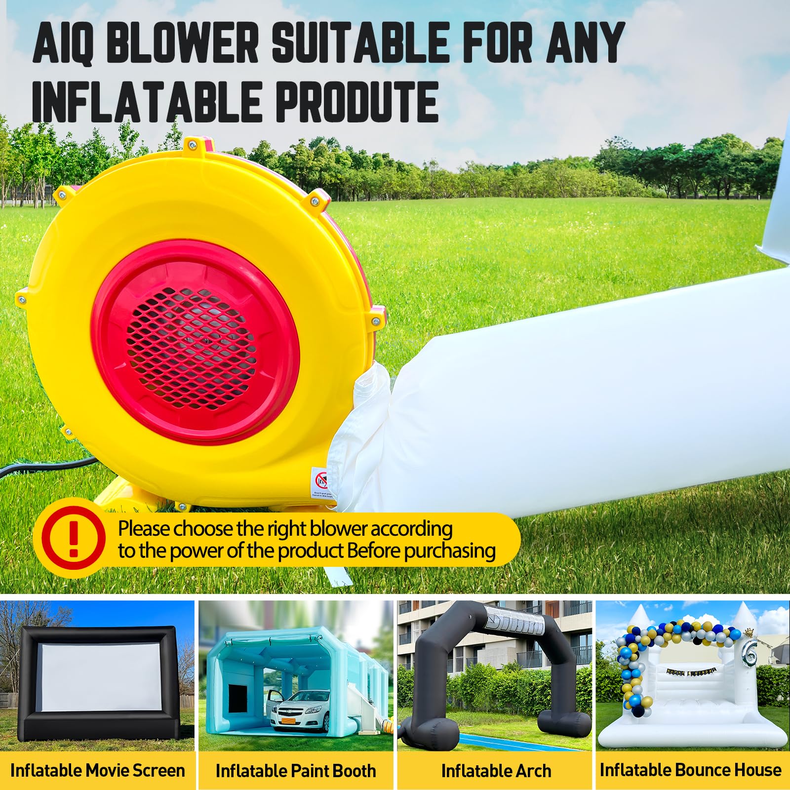 TKLoop 480W 0.6HP Air Blower for Inflatable, Pump Fan Commercial Inflatable Bouncer Blower, Perfect for Inflatable Water Bounce House, Jumper, Bouncy