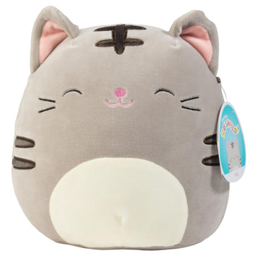 Squishmallows 8-Inch Tally The Grey Cat - Official Jazwares Plush - Collectible Soft & Squishy Kitty Stuffed Animal Toy - Add to Your Squad - Gift