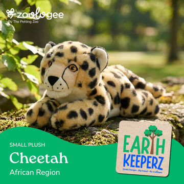 The Petting Zoo Cheetah Stuffed Animal Plushie, Gifts for Kids, Earth Keeperz Wildlife Animals, Zoologee Cheetah Plush Toy, 10 inches