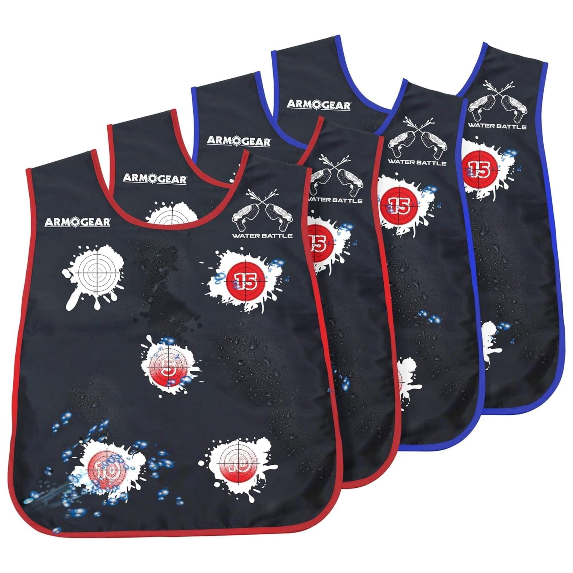 ArmoGear Water Activated Target Vests for Water Guns (4 Pack) | Summer Outdoor or Backyard Water Toy for Teen Kids | Outdoor Play Fun Toy for Boys