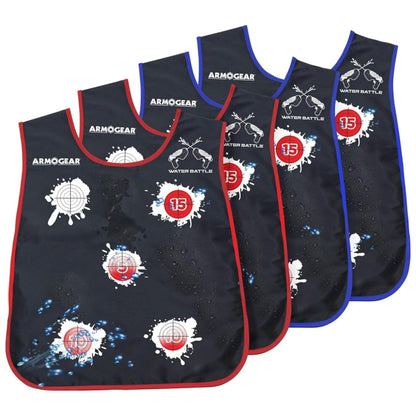 ArmoGear Water Activated Target Vests for Water Guns (4 Pack) | Summer Outdoor or Backyard Water Toy for Teen Kids | Outdoor Play Fun Toy for Boys