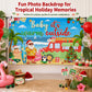 Christmas in July Backdrop 72x43 Inch Polyester Fabric, Baby Its Warm Outside Summer Santa Beach Party Decorations, Tropical Holiday Photo Background