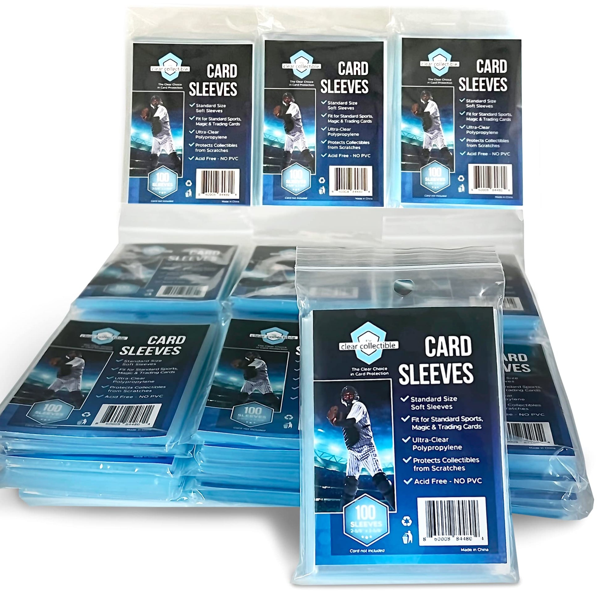 Penny Sleeves for Trading Cards - 3,000 Count - 2-5/8" x 3-5/8" (67mm x 92mm) - Clear Trading Card Sleeves for Baseball, Football, Basketball, Soccer