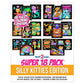 Super Pack of 18 Fuzzy Coloring Posters (Silly Kitties Edition) - Arts & Crafts for Kids, Toddlers, Girls, Boys & Adults - Great for Family Fun