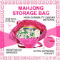 CTHMTMXS Rose Red Mahjong Bags for Tiles and Racks, 28x9 Inch Empty Mahjong Tote Bag with Zipper Closure and Outer Pockets, 16 OZ Canvas Waterproof