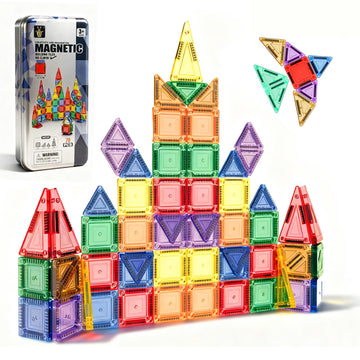 Logth 70PCS Mini Magnetic Tiles Toddlers Toys: Montessori Building Magnet Blocks STEM Bins Travel Storage Construction Set, Birthday for Kids 3-8