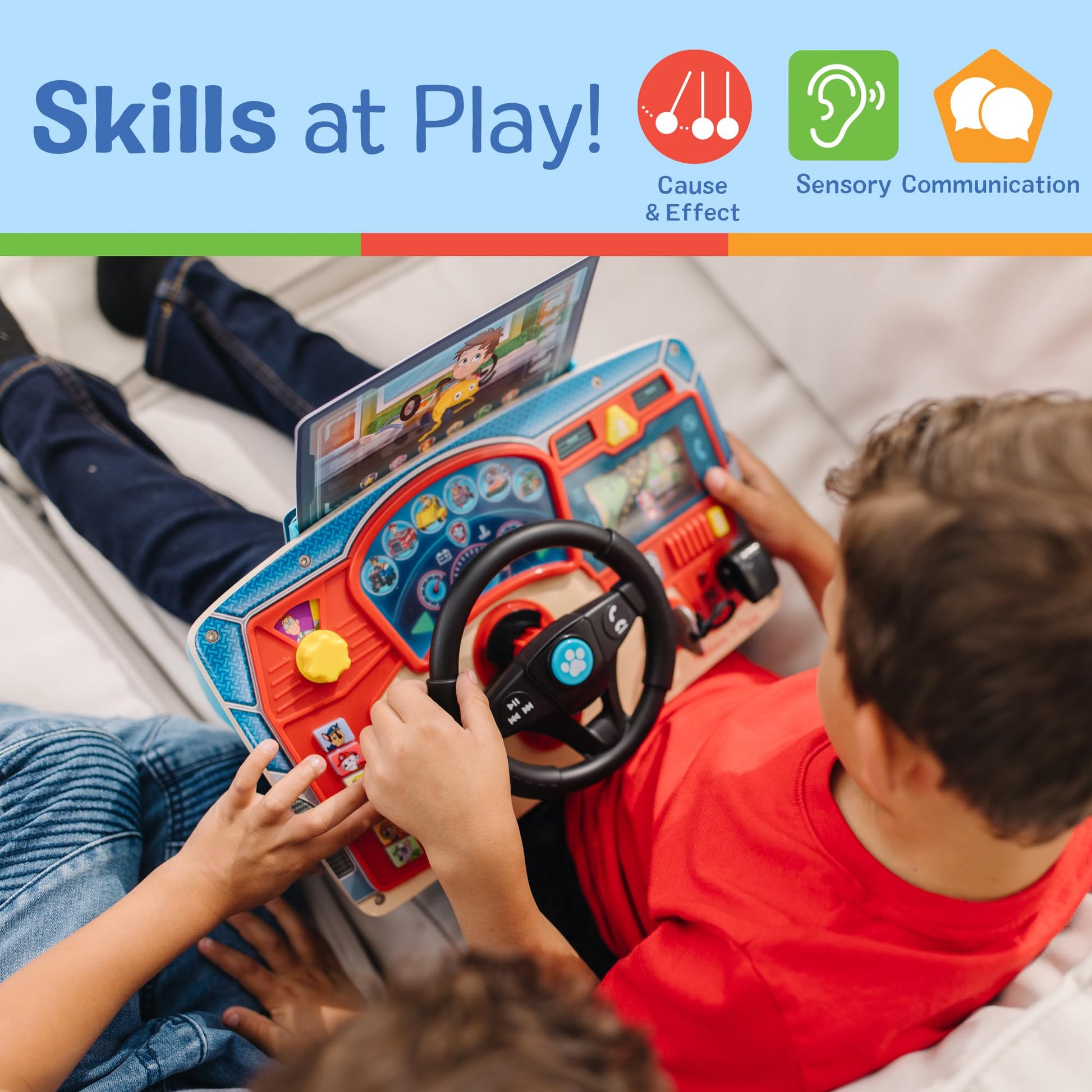 Melissa & Doug PAW Patrol Rescue Mission Wooden Dashboard Kids Activity Board, Toddler Sensory Toys, Pretend Play Driving Toy, PAW Patrol Toys for