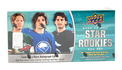 Upper Deck 2022-23 NHL Star Rookies Box Set of Hockey Cards (Complete 25-Card Base Set + 1 Base Set Parallel)