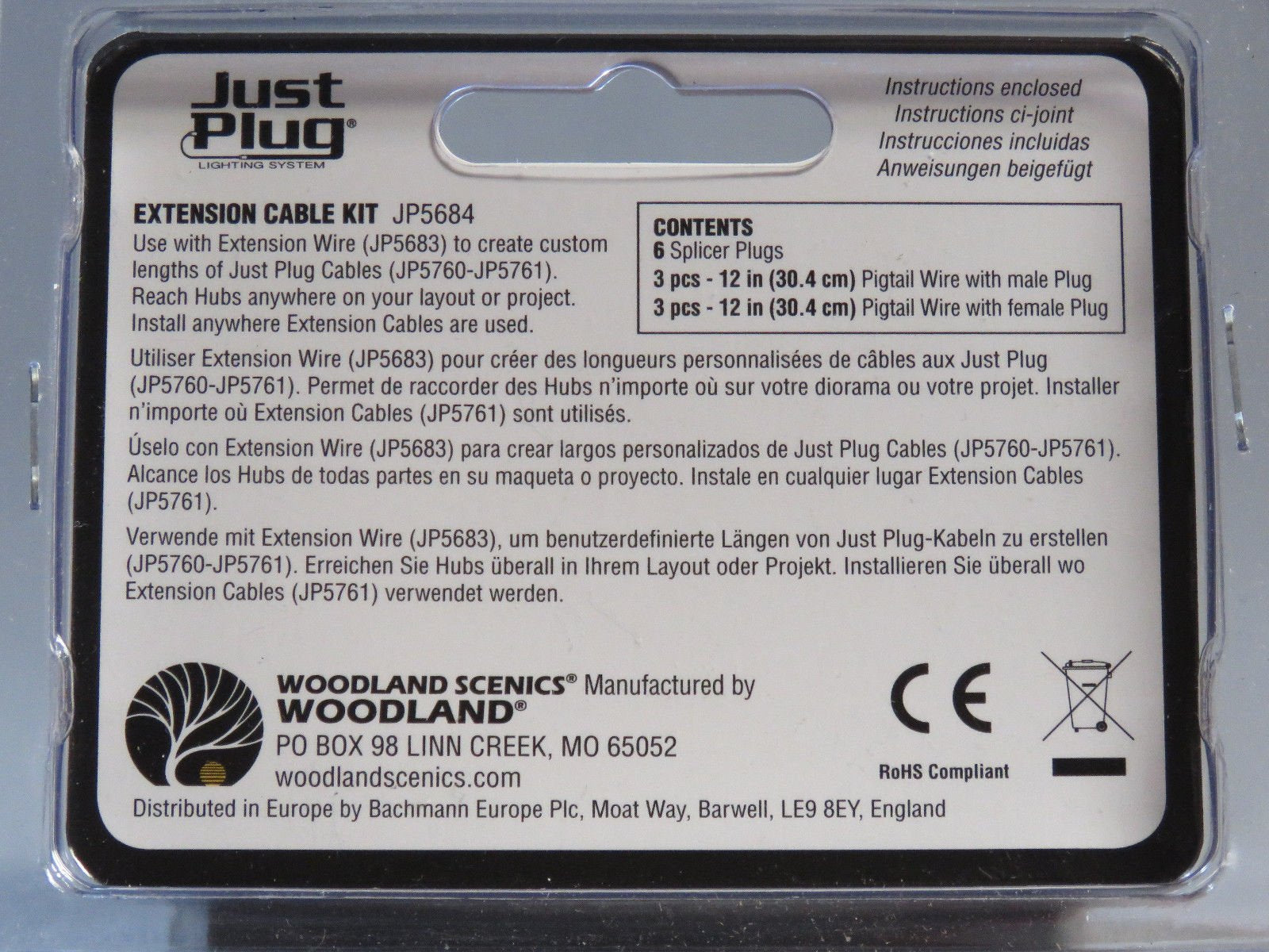 Woodland Scenics JP5684 Woojp5684 Extension Cable Kit