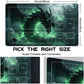 Playmat for MTG Green Dragon Magic Play Mat 24x14 Inch Card Game Mat for Magic The Gathering TCG PTCG Playmat with Free Storage Bags Non-Slip Backing