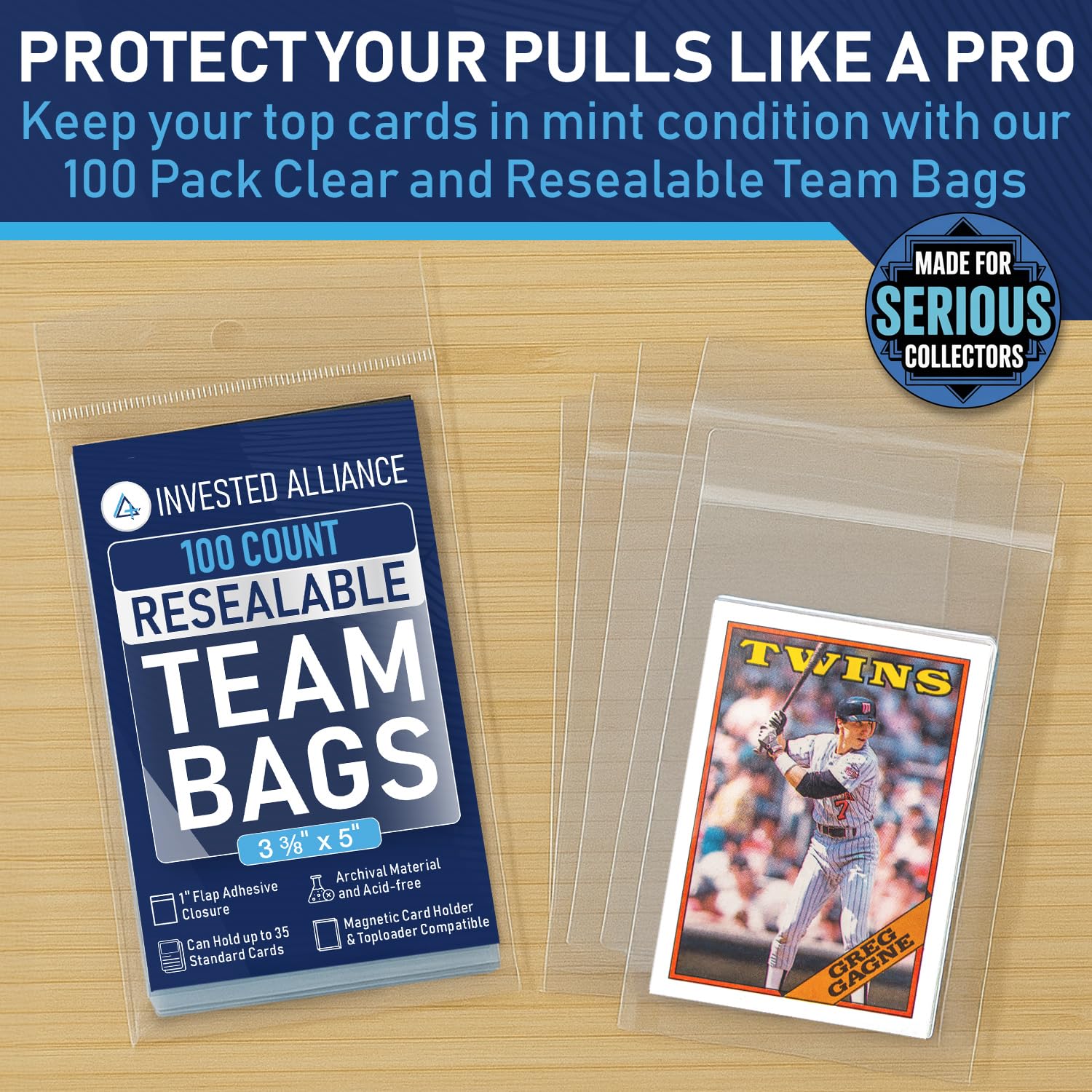 Invested Alliance Resealable Set Team Bags for Trading Cards | Ultra, TCG, Baseball, Sports Card Team Bags Sleeves. Fits Top loaders, Magnetic & Semi