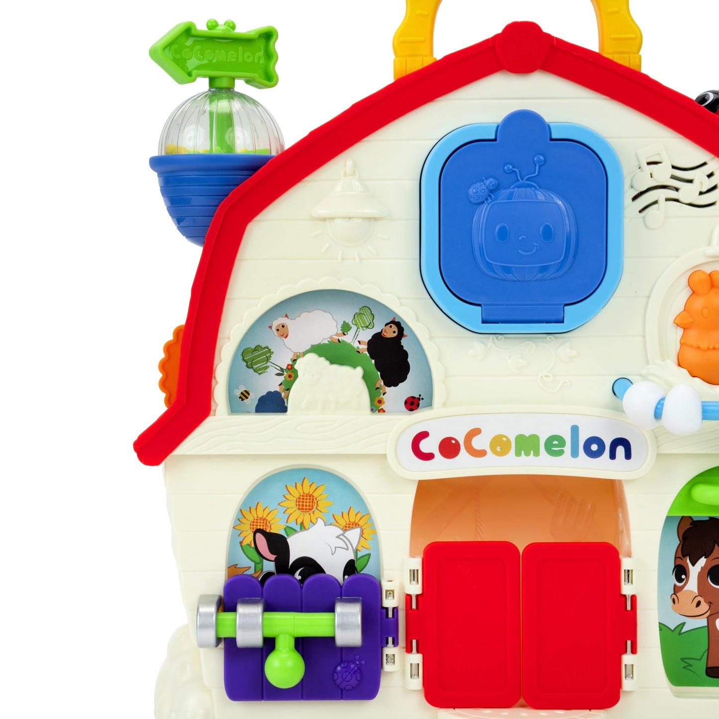 CoComelon JJ’s Musical Barn Playset - 9-inch On-The-Go Barn - JJ Figure - 8 Sensory Features - 3 Song Clips - Toys for Toddlers and Preschoolers