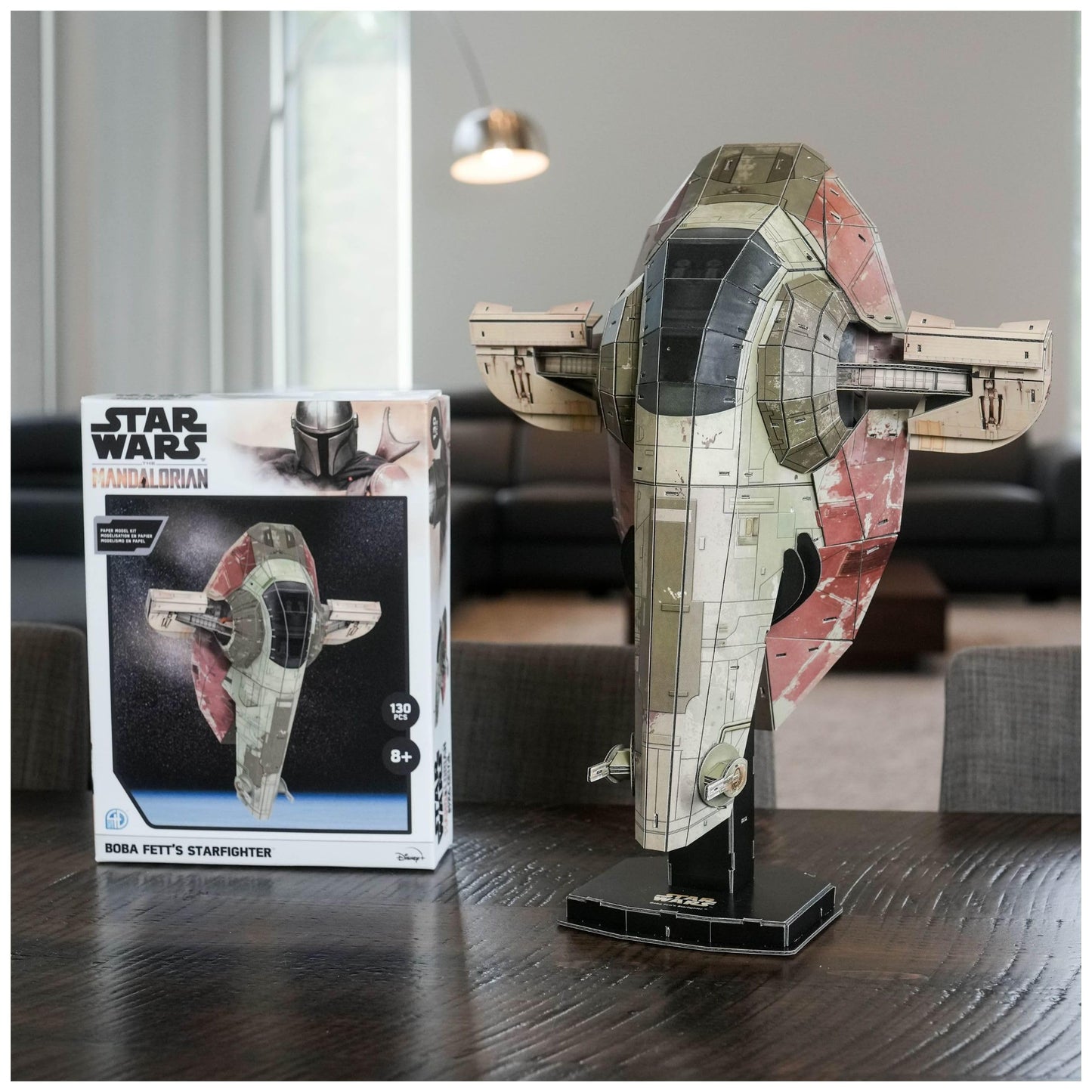 4D Puzzle - Star Wars: The Mandalorian: Boba Fett’s Starfighter - 130 Paper Model Kit for Teens and Adults - Ages 14+