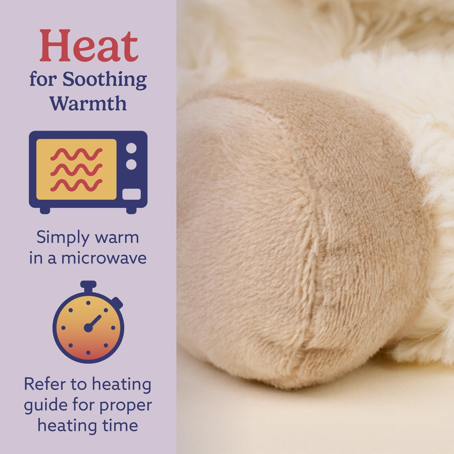 warmies Microwavable & Weighted Stuffed Animals, Laying Sheep - Heated Stuffed Animal Plushie for Warmth & Comfort - Cute Soft Plush Toys for Adults