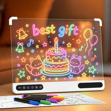 Kjlwb 16 Inch Rechargeable LED Glow Drawing Board for Kids, White Stand