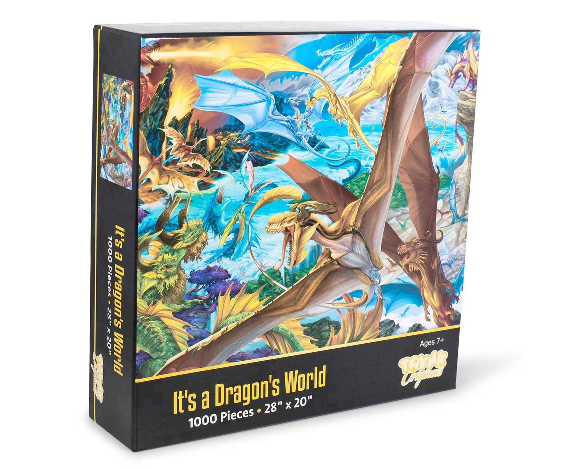It's A Dragon's World Fantasy Puzzle | Challenging 1000 Piece Jigsaw Puzzle for Adults and Kids | Magic-Themed Brain Teaser | Fun Game Night Activity