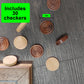 Baspoom Checkers Pieces -Backgammon Pieces-Dark Brown/Natural 15tablets Each (Brown and Beige, 25.4mm/1in)