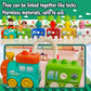 TAICORE Toddler Toy Strain Set, Learning Counting Matching Lock and Key Kids Toys, Includes 6 Themed Cars and Finger Animal, for 2-5 Year Old Boy Girl