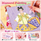 ZHOC Art Craft Activity for Kids, Paper Craft Kits - Paper Makeup DIY Girls Toy Kit with Diamond Painting & Princess Dress Up Set, Travel Toys Ideal
