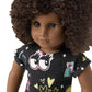 American Girl Truly Me 18-inch Doll #112 with Brown Eyes, Dark-Brown Hair, Deep Skin, Black T-shirt Dress, For Ages 6+