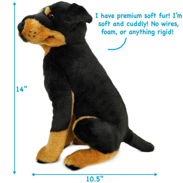 TigerHart Ronin The Rottweiler - 14 Inch Stuffed Animal Plush