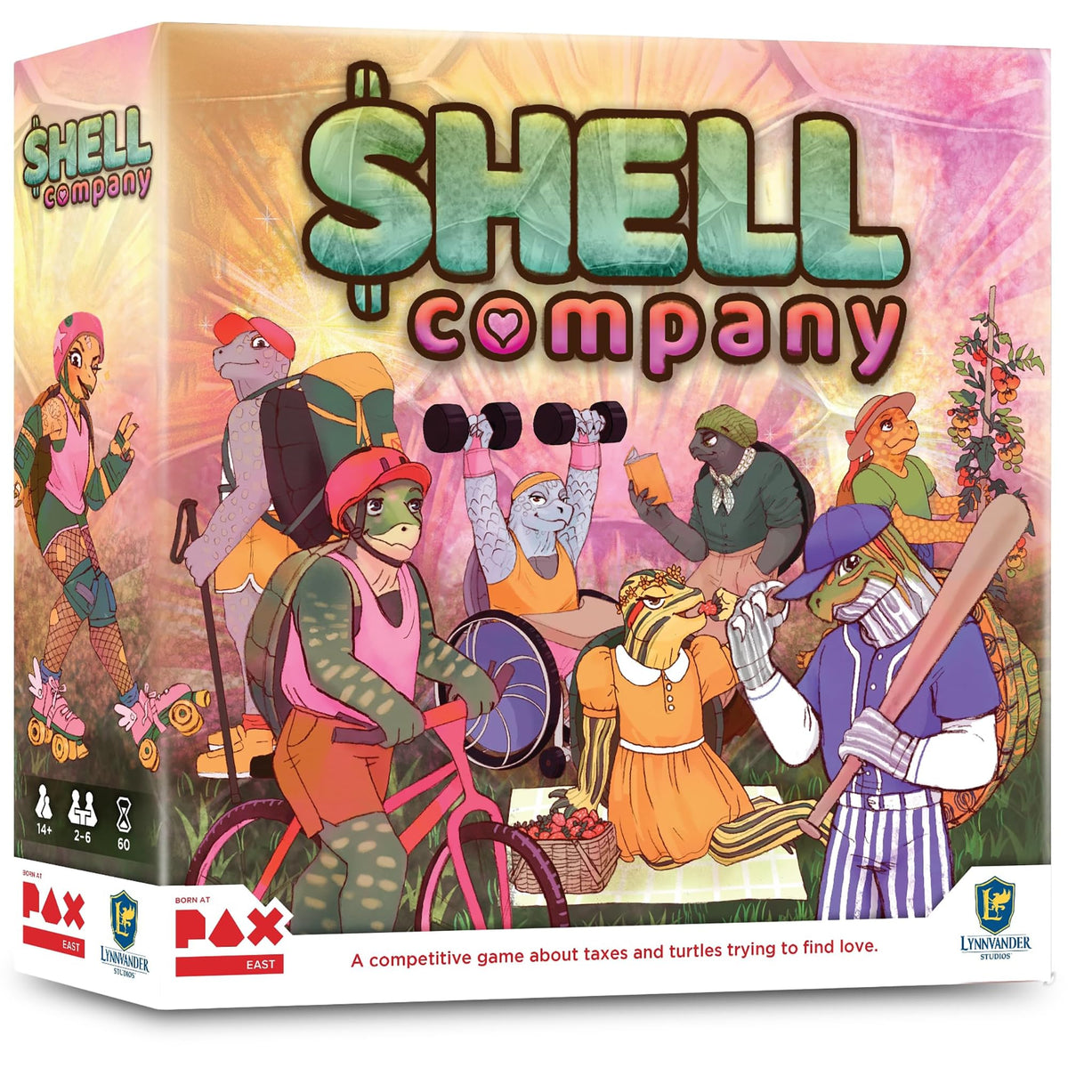Lynnvander Studios: Shell Company: Don't Write Me Off - Strategy Board Game, File Taxes & Find Love (As a Turtle), Ages 14+, 2-6 Players, 60 Min