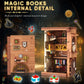 Zylvoxia Bookend Magic House Building kit, Home Decorative for Building Block Toy, Bookcase Miniature House Model Building, Cool Bookshelf Organizer