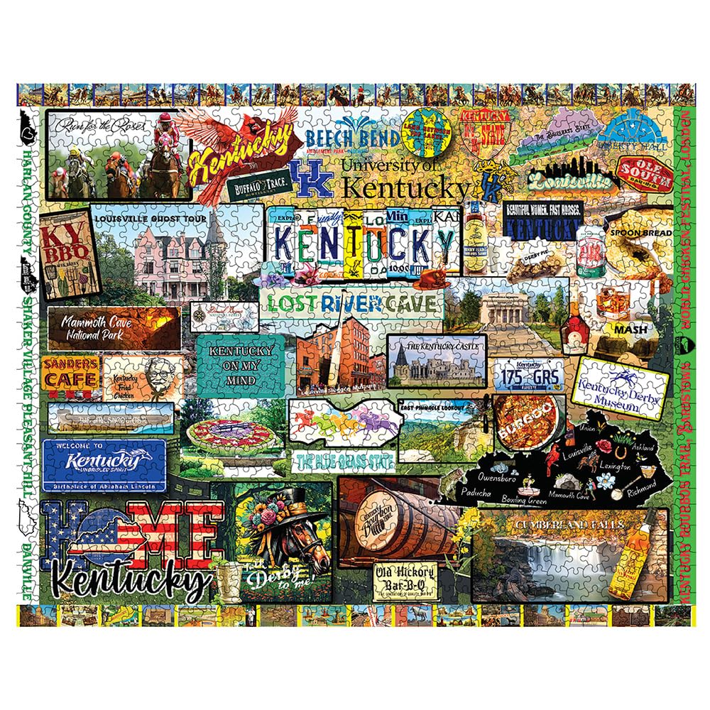 White Mountain 1000 Piece Jigsaw Puzzle Bluegrass State, I Love Kentucky