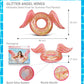 CoTa Global Rose Gold Inflatable Angel Wings Pool Float Tube - Luxurious Inflatable Float Rings for Adults, Perfect Beach Float Tube with Sparkly