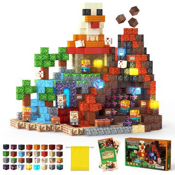 Magnetic Blocks 200PCS, STEM Educational Building Toys for Toddlers 3+, Large 0.8in Magnet Cubes Sensory Toys, Creative Stacking Construction Set
