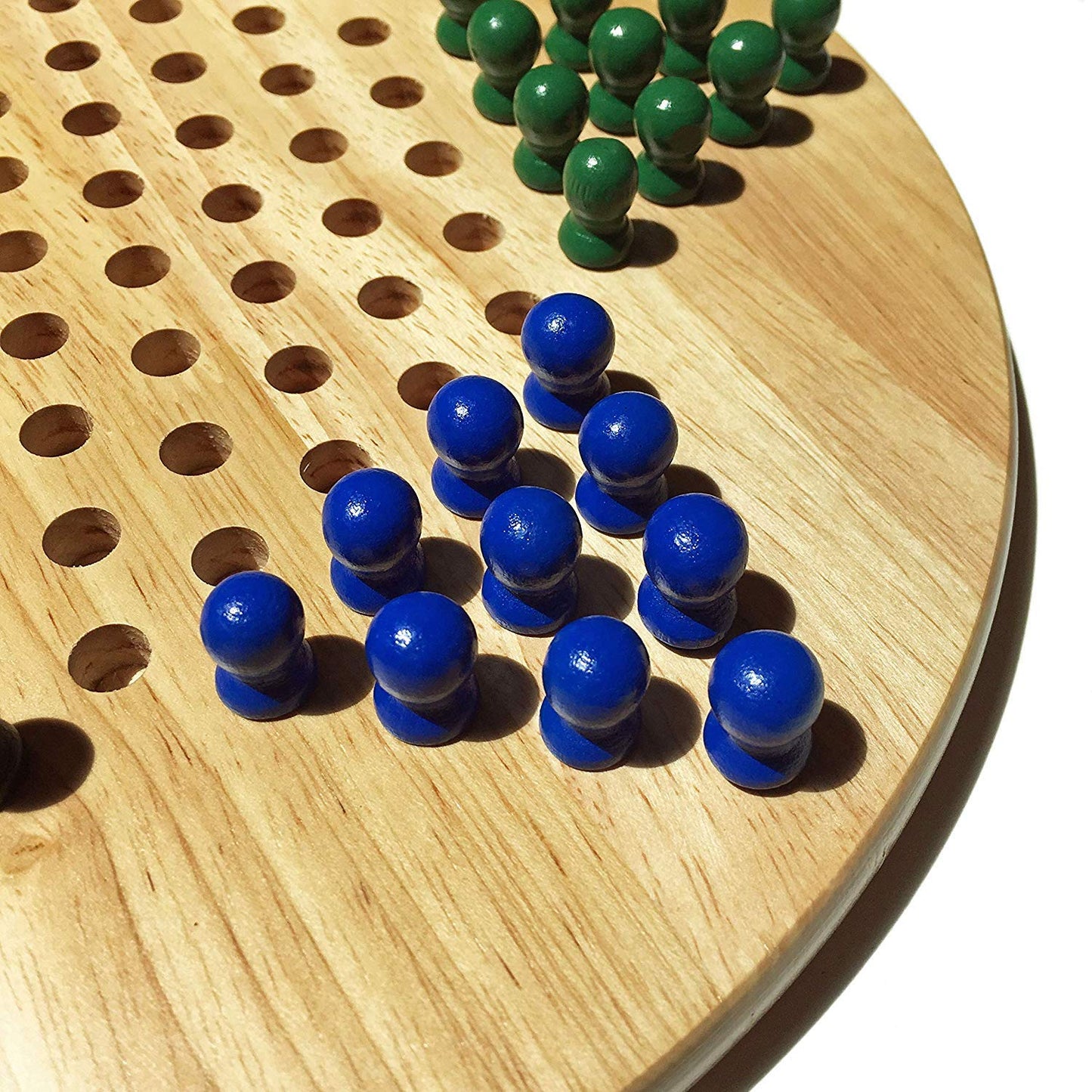 WE Games Wooden Chinese Checkers Board Game with Wood Pegs