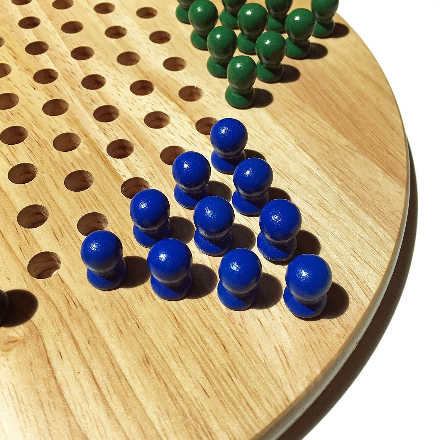 WE Games Wooden Chinese Checkers Board Game with Wood Pegs