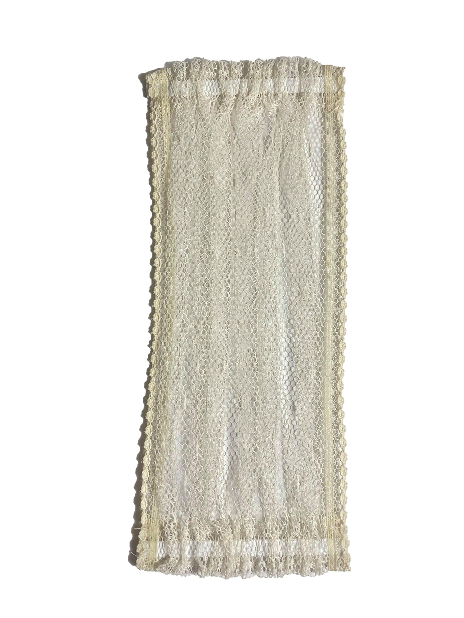 Melody Jane Dollhouse Ecru Net Door Panel Curtain Long 1:12 Scale Window Accessory