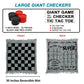 Win SPORTS 3 in 1 Giant Checkers,Mega Tic Tac Toe,Indoor Outdoor Jumbo Classic Board Games,30”Reversible Rug with 24 Checkers Pieces,Checkers Cloth