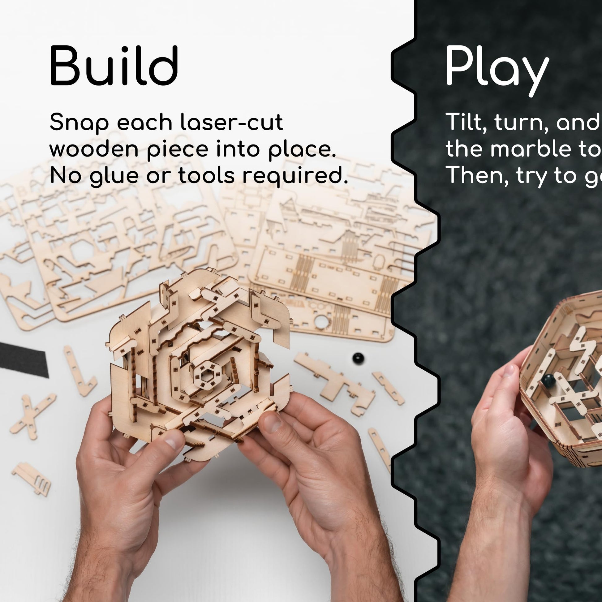 Intrism Icon - Brain Teaser Puzzle for Ages 10+ | Made in USA | DIY Model Kit & 3D Maze Game - 84 Pieces