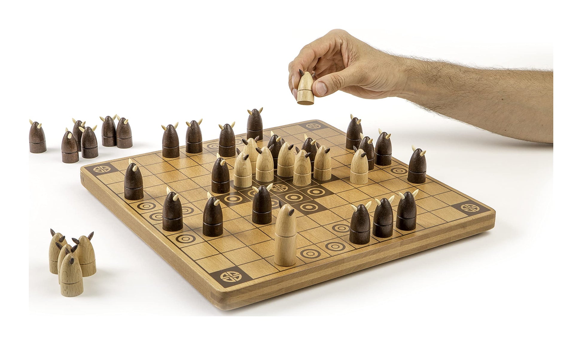 Hnefatafl, Two Player Strategy Game with Wooden Game Board, for Kids and Adults