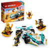 LEGO NINJAGO Zane’s Dragon Power Spinjitzu Race Car 71791 Building Toy Set, Features a Ninja Car, 2 Hover Flyers, Dragon Toy, and 4 Minifigures, Gift