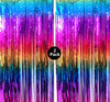 Rainbow Tinsel Foil Fringe Curtains 2 Pack Rainbow Party Decorations 3.3x6.6ft Metallic Streamers for Birthday Wedding Engagement Graduation Baby