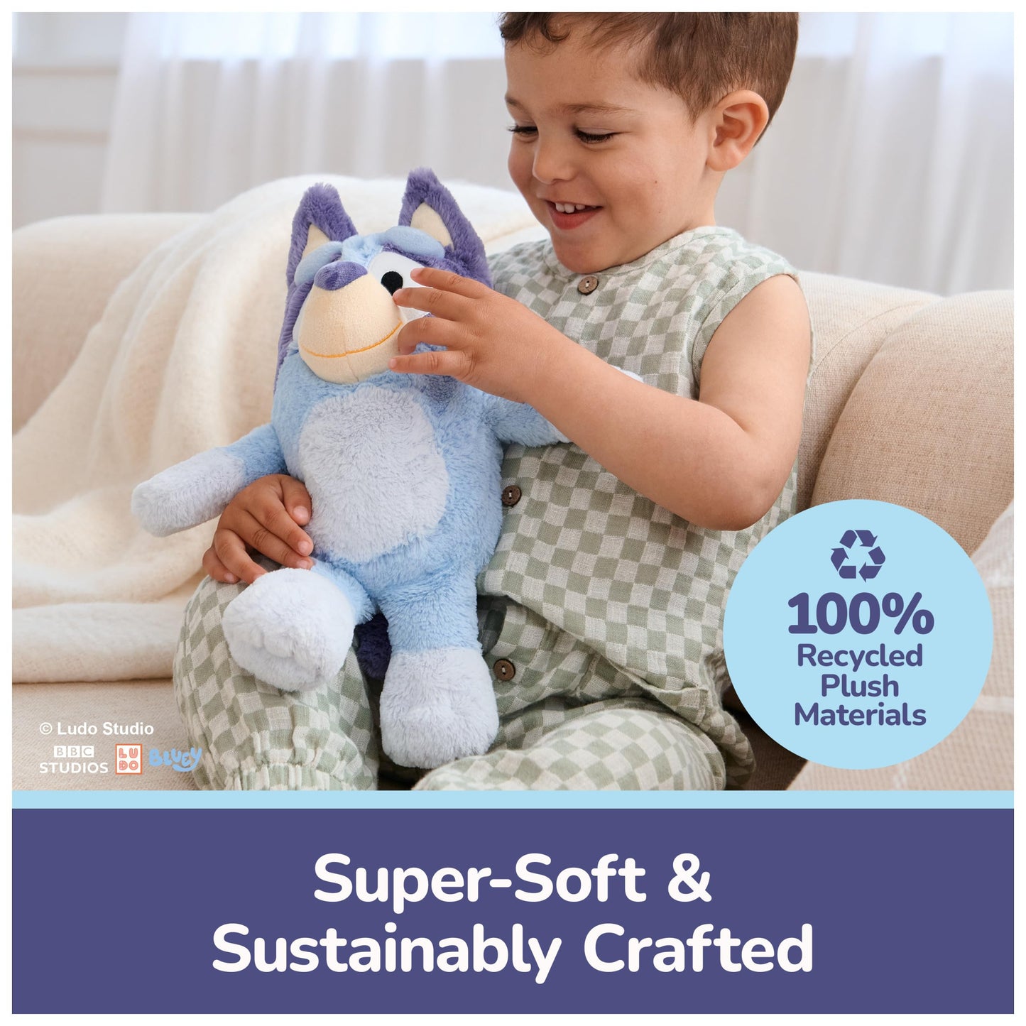 GUND Bluey Sustainably Soft Bluey 13-Inch Plush Toy, Ages 0+