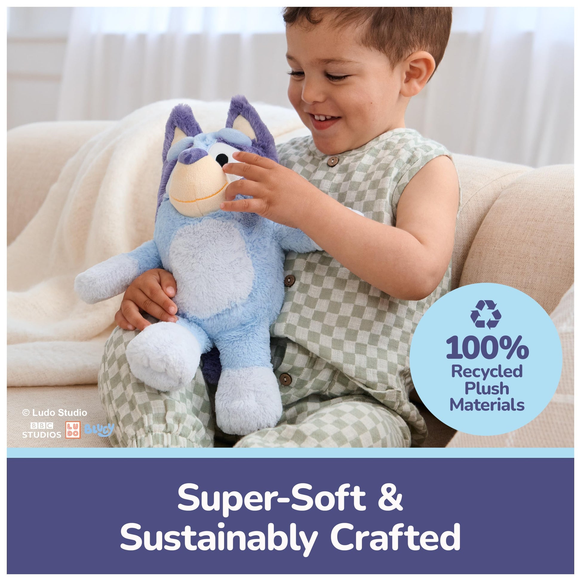 GUND Bluey Sustainably Soft Bluey 13-Inch Plush Toy, Ages 0+
