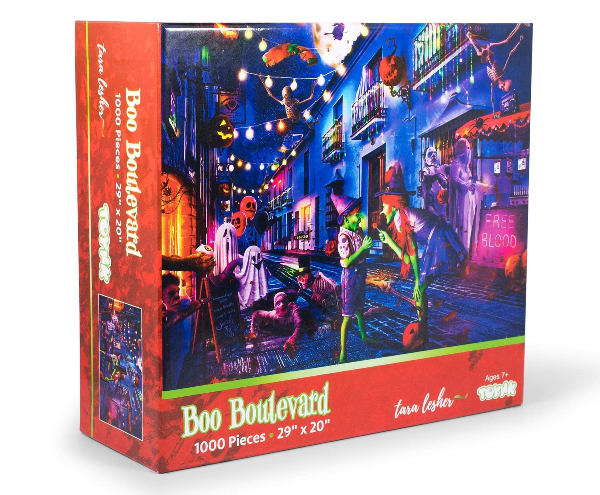 Boo Boulevard Halloween Puzzle By Tara Lesher | 1000 Piece Jigsaw Puzzle for Adults and Kids | Interactive Brain Teaser for Family Game Night | 29 x