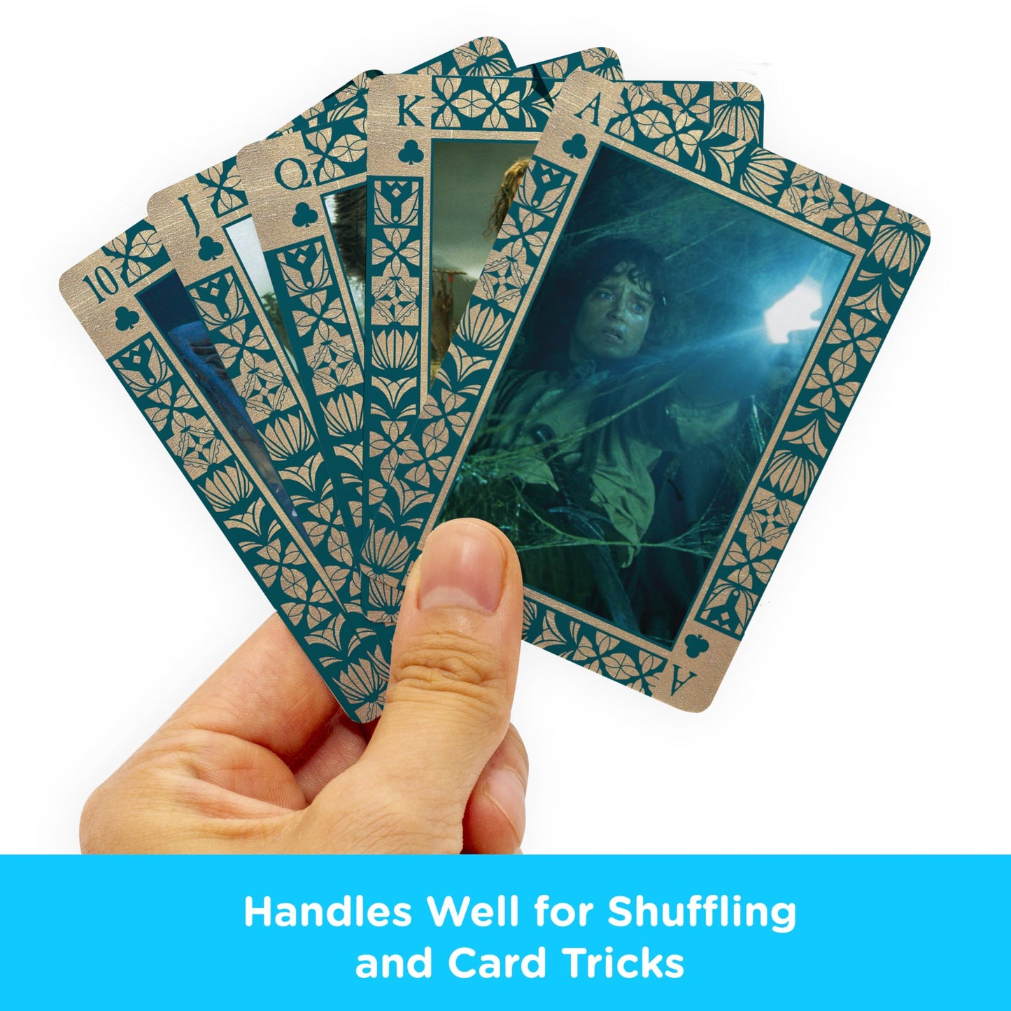 AQUARIUS Lord of the Rings Heroes and Villains Playing Cards Standard Size - Themed Novelty Deck with 52 Unique Fantasy Movie Designs - Collectible
