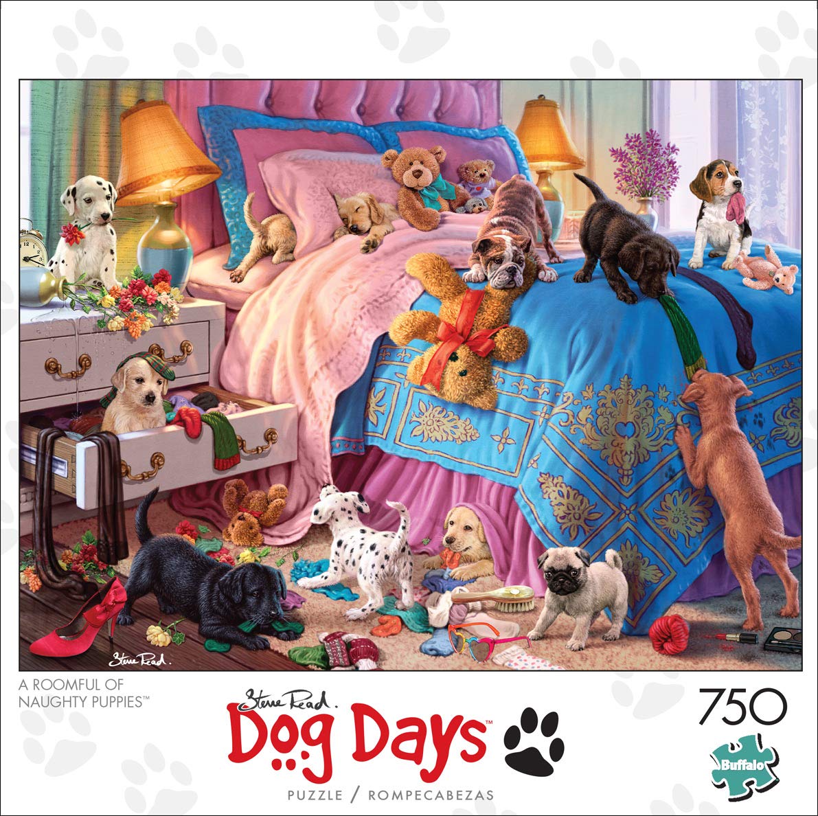 Buffalo Games Steve Read, A Roomful of Naughty Puppies, 750 Piece Puzzle