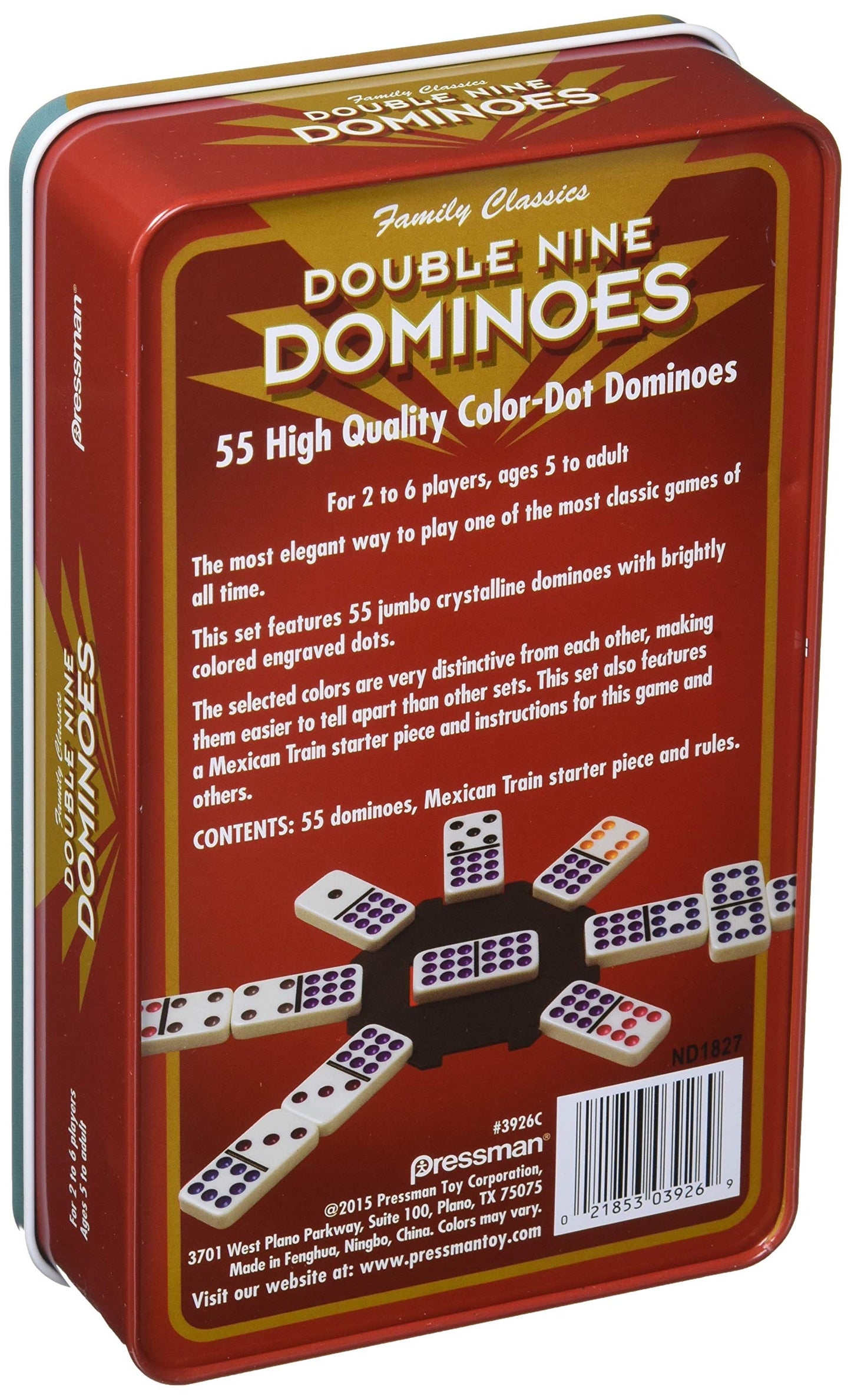 Dominoes Double 9 in tin