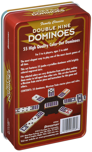 Dominoes Double 9 in tin